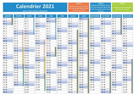 Calendrier Vacances 2022 2023 Calendrier 2021
