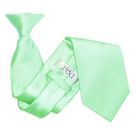 Men S Plain Mint Green Satin Clip On Tie