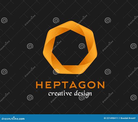 Vector Heptagon Polygon Shape Modern Design With Twisted Illusion And