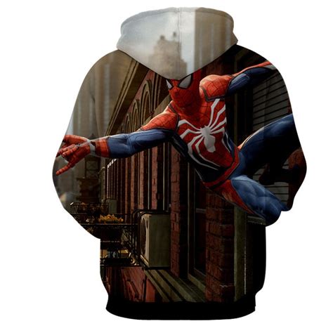 Cool Spider Man Wall Clinging Design Full Print Hoodie — Superheroes Gears