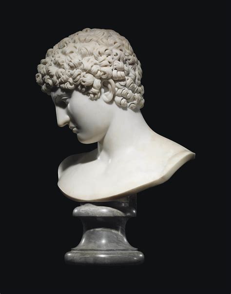 A Carved Marble Bust Of The Capitoline Antinous After