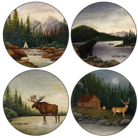 Coasterstone Absorbent Coasters 4 14 Inch Northwoods River Bear