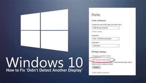 how to fix ‘didn t detect another display error on windows 10