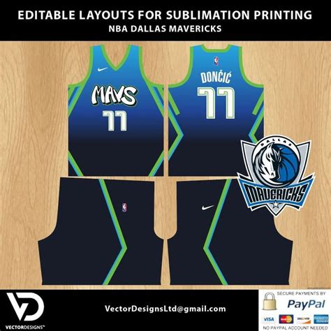 Nba Dallas Mavericks Luka Doncic Editable Basketball Jersey Layout For