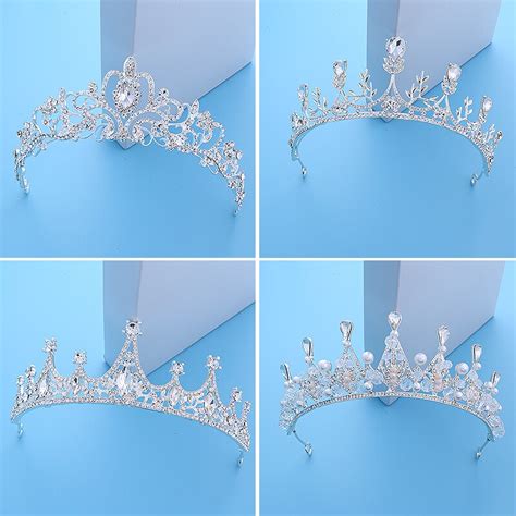 Tiara De Cristal Coronas Pelo Joyas De Diamantes De Imitación Boda