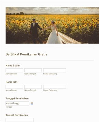 Formulir Sertifikat Pernikahan Gratis Template Formulir Jotform Sexiz Pix