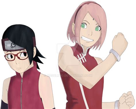 Sarada And Sakura Uchiha Colored Boruto The Movie By Rosolinio On