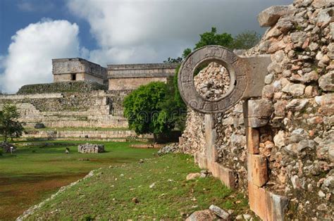 Ring Mayan Ball Game In The Ancient City Of Uxmal Stock Image Image