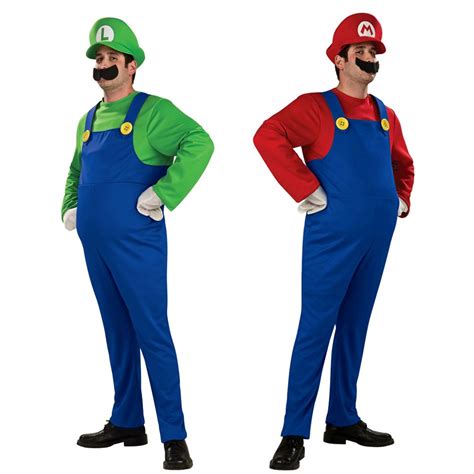 Adult Super Mario Bros Mario Luigi Std Deluxe Costume Ebay