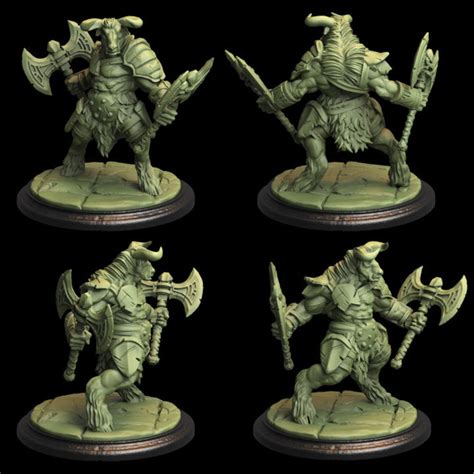 Minotaur Dual Axes Sculpted By Tytan Troll Miniatures Etsy