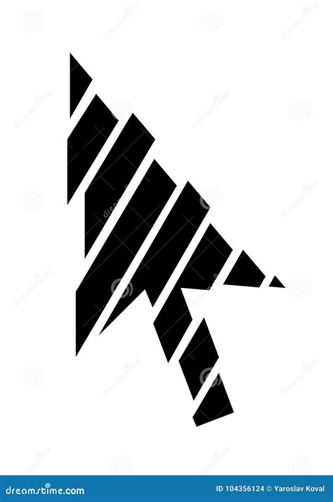 Cursor Arrow From Stripes Original Vector Icon Stock Illustration