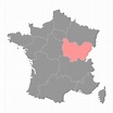 mapa de borgoña franco condado. región de francia. ilustración ...