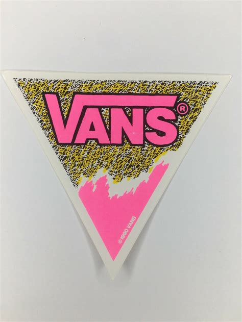 Nos Vintage Vans Logo Skateboard Sticker Bmx Surf Original 1990s Pink