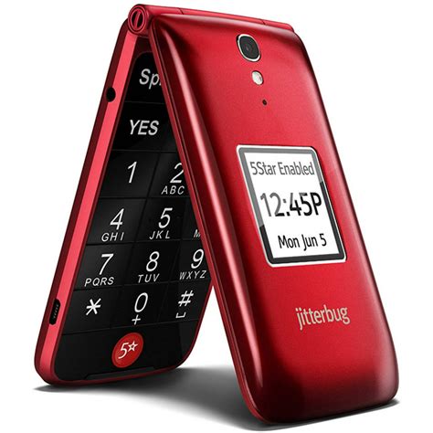 Greatcall Jitterbug Easy To Use Cell Phone For Seniors Red Walmart
