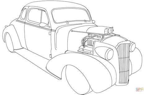 Gambar Chevy Coupe Hot Rod Coloring Page Free Printable Pages Click Di