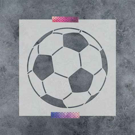 Soccer Ball Stencil Reusable Diy Craft Stencils Of A Soccer Etsy