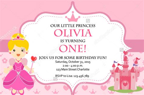 princess party invitations jpg psd ai word