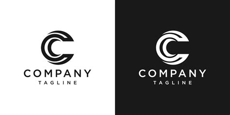 Creative Letter Cc Monogram Logo Design Icon Template White And Black
