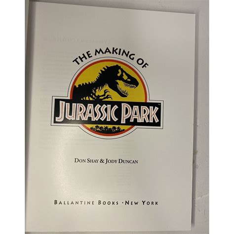 The Making Of Jurassic Park Don Shay And Jody Duncan 1993 First Etsy