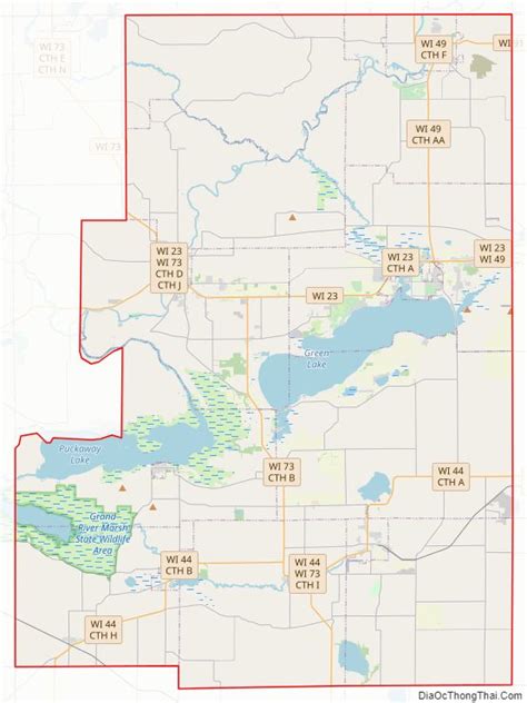 Map Of Green Lake County Wisconsin