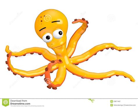 Cartoon Octopus Confused Royalty Free Stock Photography