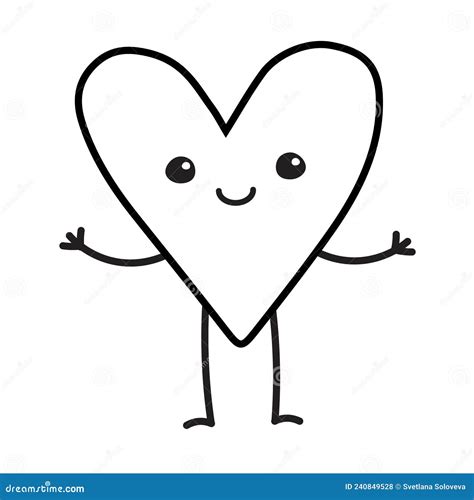Vector Hand Drawn Heart With Face Arms And Legs Stock Vector