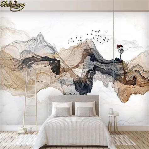 Beibehang Custom Photo Wallpaper Abstract Ink Landscape Tv Background