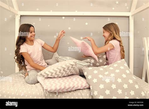 evening time for fun sleepover party ideas girls happy best friends or siblings in cute