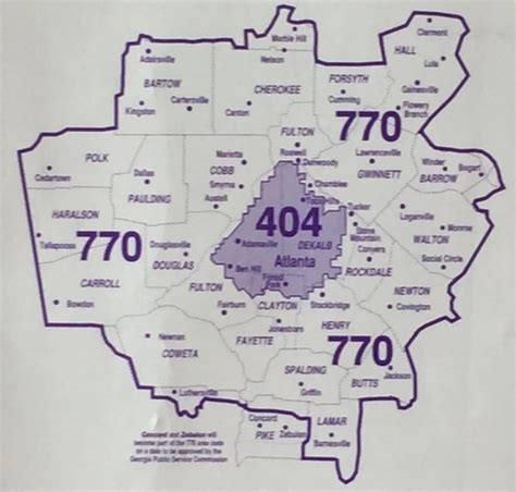 Georgia Phone Area Code Map