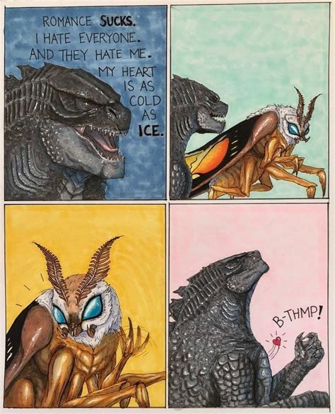 An Image Of Godzillas And Aliens With Captioning