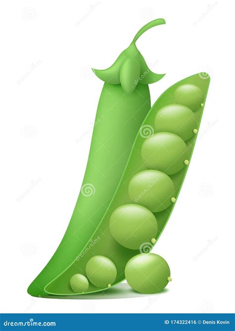 3d Green Peas Cartoon Illustration Isolated Over Background Stock