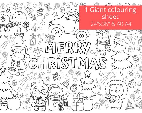 Kid Giant Christmas Coloring Page Christmas Colouring Sheet Merry