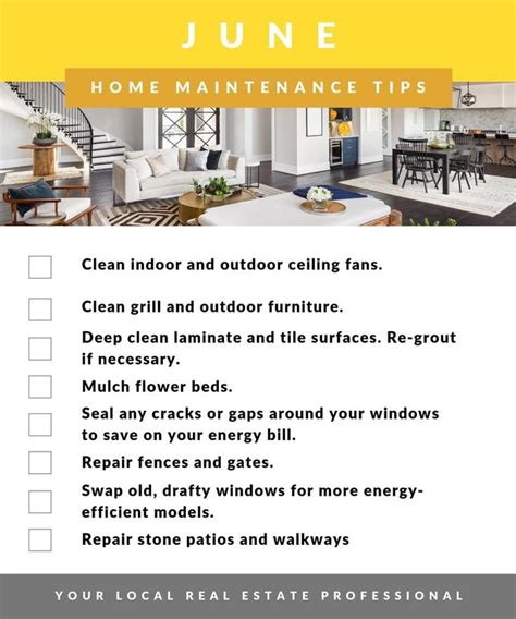 June Home Maintenance Tips Checklist Home Maintenance Home