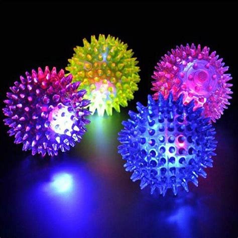 Pack Of 10 Spike Led Ball Flashing Balls For Babies Flashing Dog Ball