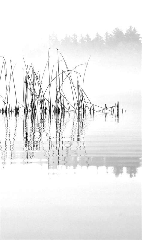 Lake Print Black And White Lake Photo Minimalist Landscape Etsy