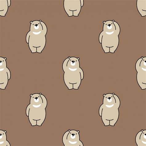 Premium Vector Bear Seamless Pattern Polar Illustration Cartoon