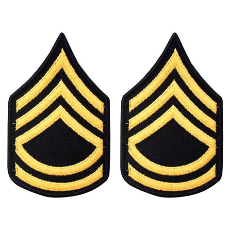 Army Female Sergeant First Class Gold Chevron Embroidered On Blue