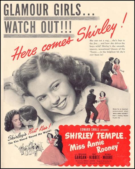 miss annie rooney 1942 shirley temple dickie moore old movies vintage movies vintage ads