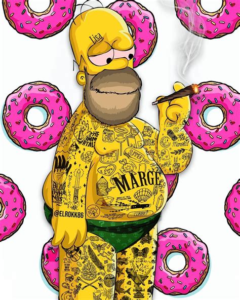 Bearded And Tattooed Series Homer Simpsons Drawings Simpsons Tattoo