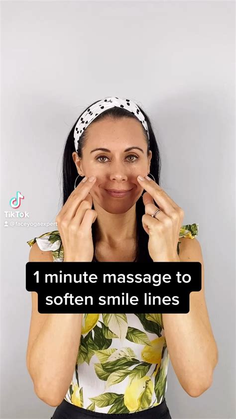 1 Minute Massage To Soften Smile Lines Face Yoga Face Yoga Facial