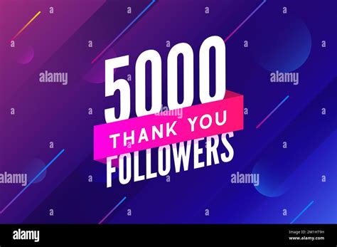 5000 Followers Vector Greeting Social Card Thank You Followers