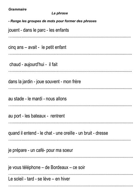 La Phrasece1 Ce2 Construire Une Phrase Majuscules Point Free French