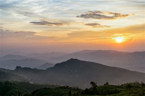 Sunset On Phu Chi Fa Forest Park Stock Photo By Yongkiet Photodune