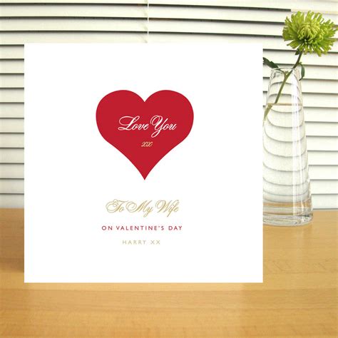 Personalised Wife Valentines Card By Designed
