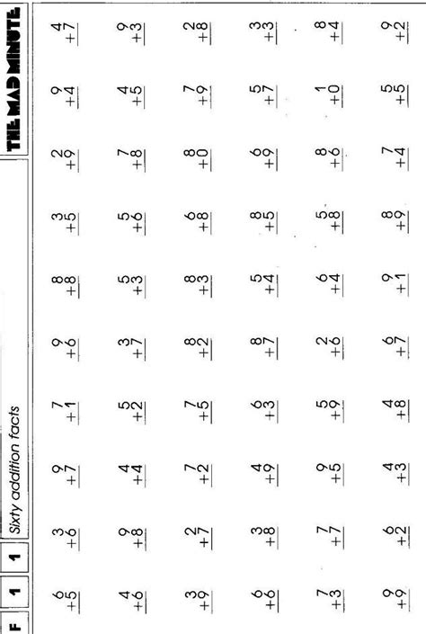 mad minutes addition worksheets google search mad