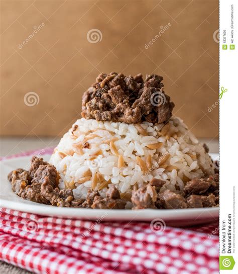Turkish Meat Et Kavurma With Rice Pilav Stock Photo Image Of