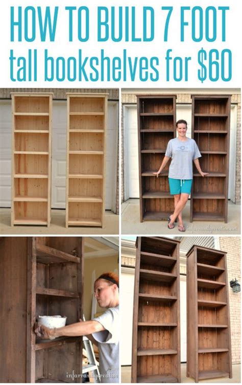 Build 7 Tall Bookshelves For Only 60 2x4 Bookshelf Diy