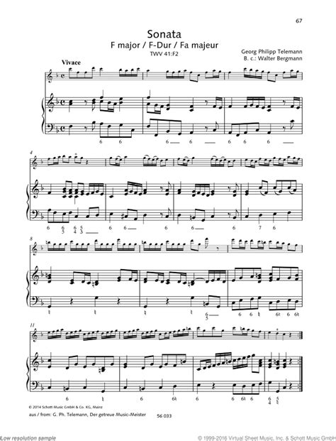 Telemann Recorder Sonata In F Major Twv 41f2 Sheet Music