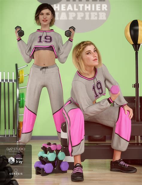 Dforce Gym Brat Outfit For Genesis 8 Females Daz 3d