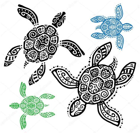 Hand Drawn Decorative Turtle Ethnic Ornamental Pattern Graphic Tattoo